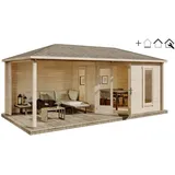 Alpholz Premium Gartenhaus-Set 5-Eck Liwa 595x300cm inkl. Boden & Dach & Aufbauservice