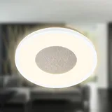 Briloner Sufit Kristal LED Deckenlampe mit Glitzerdekor, indirektes Licht, 3.000K warmweiß, Lampe, Deckenleuchte, Wohnzimmerlampe, LED Panel, Küchenlampe, Deckenbeleuchtung, 29x3 cm, Weiß