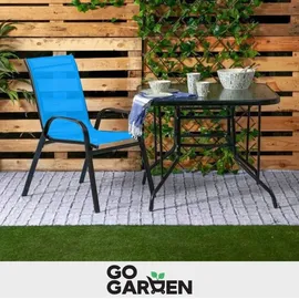 Zolta Metall Gartenstühle Gartensessel 55 x 80 x 89 cm blau 4 St.