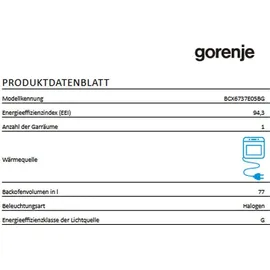 Gorenje BCX6737E05BG + ECD634X