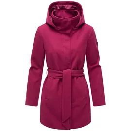 Marikoo Damen, Übergangsmantel (XS-3XL) - Eleganter Mantel mit Taillengürtel und Oversized Hood Kapuze