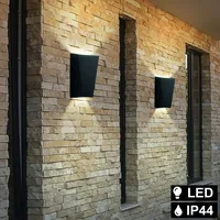 ETC Shop 2x LED Außen Wand Leuchte Edelstahl ALU