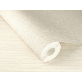Rasch Textil Rasch Tapete 537628 - Cremeweiße Vliestapete Uni mit feiner Linien-Struktur, Kollektion Curiosity - 10,05m x 0,53m