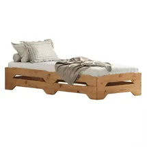 Idimex Stapelbett Ronny 90 x 200 cm Kiefer massiv Eichefarben braun