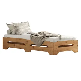 Idimex Stapelbett Ronny 90 x 200 cm Kiefer massiv Eichefarben braun