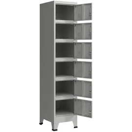 [en.casa] Schließfachschrank Stahl 180x38x45 cm Grau