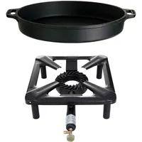 ALLGRILL Hockerkocher-Set mit Eisen-Gusspfanne 50 cm