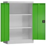 Classix Stahlschrank X-530325 lichtgrau, gelbgrün 92,0 x 42,0 x 120,0 cm, aufgebaut