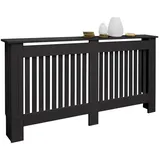 ECD Germany Heizkörperverkleidung Landhausstil 152x19x82 cm Schwarz