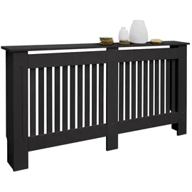 ECD Germany Heizkörperverkleidung Landhausstil 152x19x82 cm Schwarz