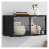 vidaXL Wandschrank mit Glastüren Schwarz 68,5x37x35 cm