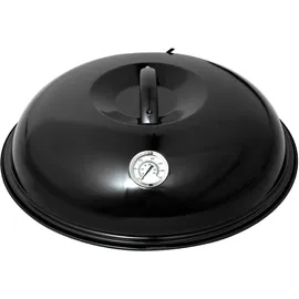 Paella World Backhaube 42cm mit Thermometer, Schwarz,