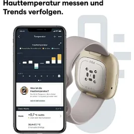 Fitbit Sense mondweiß/edelstahl softgold