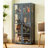 uofgcru Stehend Sammlervitrine, Vitrinenschrank Vitrine mit Acryltür, sammlervitrine wohnzimmerschrank, Glasvitrine, bücherregal glastüren,Acryl-Sammlungsvitrine, für Bücher, Wein, Büro(62×33×130cm)