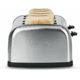 h.koenig Toaster 4 Scheiben TOAS14 Brotschlitze, Vintage, Edelstahl, 7 Bräunungsstufen, Auftauen, Schnell und gleichmäßig, Brot und Gebäck, Einfache Reinigung, 1500 W, Silver [Energieklasse A+]