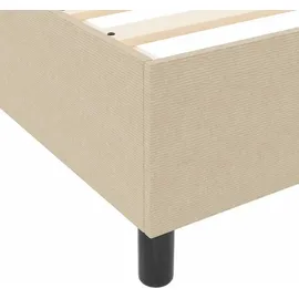 vidaXL Boxspringbett Hellgrau und Weiß 120 x 200 cm Cordstoff - Grau