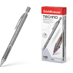 12 Druckbleistifte HB 0,9mm grau mit Radiergummi Bleistift Büro Schule Hobby Minenstift zum Zeichnen Skizzieren Schreiben