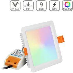MiBoxer RGB+CCT LED Einbaustrahler eckig weiss 9W 120x120mm 2.4GHz WiFiready FUT...