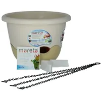 Plastia Blumenampel Mareta Ø 30 x 19,5 cm hell-/dunkelelfenbein