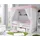 TICAA Himmelbett Lino 90 x 200 cm Kiefer weiß inkl. Funktionsschubkasten stern-rosa