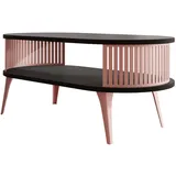 Mirjan24 Couchsitch, Schwarz, Messing, Metall, Oval,Oval, 50x44x100 cm, Wohnzimmer, Wohnzimmertische, Couchtische