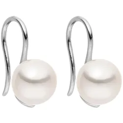 Paar Ohrhaken PURELEI "Schmuck Geschenk Pure Pearl Ohrringe, 23171", silber (edelstahlfarben, weiß), Ohrringe, Damen, Edelstahl-Perlen, Edelstahl, Perlen, mit Muschelperle