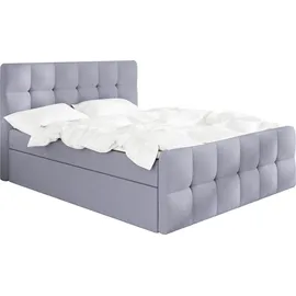 mebloland Boxspringbett BERG mit 2 Bettkästen und Topper. - 180x200 - Azur 13