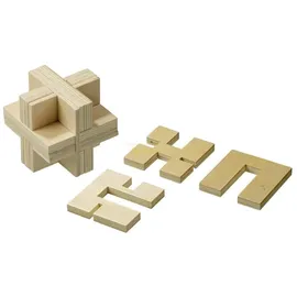 Philos Cross-Puzzle - Sperrholz - 9 Puzzleteile - Knobelspiel - Geduldspiel