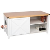 needs&wants® Katzenschrank groß für Katzentoilette XXL aus Holz mit Schuhschrank Sitzkommode, Katzenklo-Schrank Kommode, Design Katzenhaus Toilette Klo, 110 x 50 x 53 cm, weiß braun