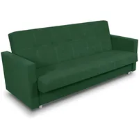 SuedineSchlafsofa Bettsofa Dave - Sofa mit Schlaffunktion und Bettkasten, Bett, Farbauswahl, Schlafcouch, Couch vom Hersteller, klick-Klack (Grün (Suedine 76))