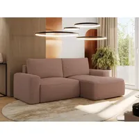 MKS MEBLE Sofa mit Schlaffunktion - Ecksofa mit Schlaffunktion und Bettkasten - Sofa 3 Sitzer - Schlafsofa - Couch - Schlafsofa mit Bettkasten - Be... - Rosa