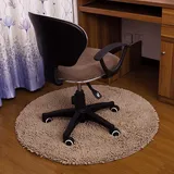 Waschmaschinenfeste,Runde Badezimmer Matte,Luxus Chenille Bad Tepiche Rutschfest Getuftete Tepiche Dick Mikrofaser Bodenmatte,Shaggy Saugfähig Badematte Weich Hochflor Carpet-Kamel Diameter:100cm(39in