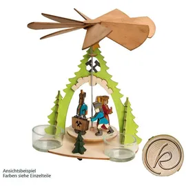 Drechslerei Kuhnert Kuhnert Bastelset Pyramide Erzgebirge aus Holz zum Zusammenbauen - Maße: 18x18x15 cm - Made in Germany