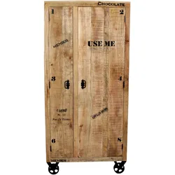 SIT Möbel Garderoben-Schrank | lackiertes Mango-Holz | natur-antik | mit Kleiderstange | B 90 x T 45 x H 190 cm | 01964-04 | Serie RUSTIC