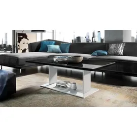 Vladon Couchtisch, Schwarz Hochglanz, Holzwerkstoff, 120x40x70 cm, Wohnzimmer, Wohnzimmertische, Couchtische