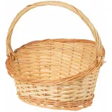 SIDCO Geschenkkorb Weide Präsentkorb oval Korb mit Henkel geflochten Weidenkorb 35x40cm