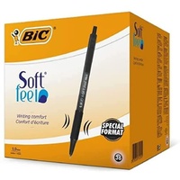 BIC Kugelschreiber Set Soft Feel, in Schwarz, 1.0 mm Spitze, 36er Pack, Ideal für das Büro, das Home Office oder die Schule