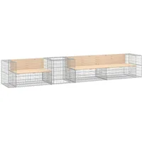 VidaXL Gartenbank mit Gabione Massivholz Kiefer
