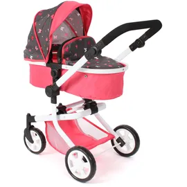 Bayer Chic 2000 Bayer Chic 2000® Puppen Kombi-Puppenwagen Mika Butterfly Koralle– faltbar – höhenverstellbarer Griff 47-80 cm – modernes Gestell – bis 52 cm – 4-8 J.