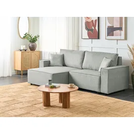 Beliani Ecksofa Stoff 3-Sitzer Grau