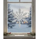 Bollweg Formano Eiskristall-Hänger 20 cm Acryl Schneeflocke - Transparent Winterdeko - Transparent