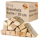 Brennholz Kaminholz Holz 5-500 kg Für Ofen und Kamin Kaminofen Feuerschale Grill Buche Feuerholz Buchenholz Holzscheite Wood 30 cm flameup, Menge:25 kg