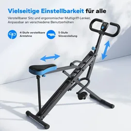Merach – Bauch- & Rückentrainer mit 3 Widerstandsbändern, klappbar, LCD-Display, bis 158 kg