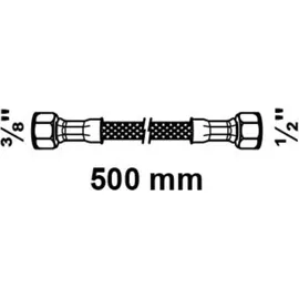 Kirchhoff Flex-Anschlussschlauch 500 mm, 1/2IG x 3/8IG - Rot