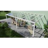Gardendreams Terrassenüberdachung »Easy Edition«, Breite: 700 cm, Dach: Glas, verkehrsweiß - weiss