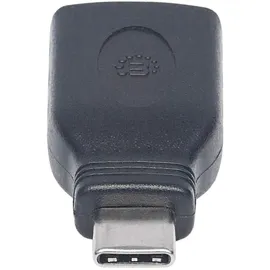 Manhattan USB 3.2 Gen 1 (USB 3.0) Adapter [1x USB 3.2 Gen 2 Stecker C (USB 3.1) Gen1 Typ auf Typ A-Adapter, Typ C-Stecker auf Typ A-Buchse, 3.1)] Gen1, schwarz,