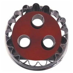 STÄDTER Ausstechform Linzer 3-Loch Ø 4.8 cm Zerlegbar, Edelstahl silberfarben