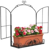 DanDiBo Ambiente DanDiBo Wandblumenhalter Fenster Schwarz Metall Wand Blumenständer Blumenregal Wandregal Regal