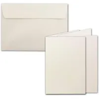 NEUSER PAPIER 100x Kartenpaket in DIN B6 Creme - 11,5 x 17 cm - Umschläge Creme (Haftklebung) - Einlegeblätter in Creme