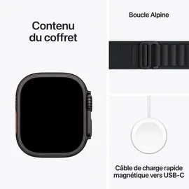 Apple Watch Ultra 3 GPS + Cellular 49 mm Titangehäuse Schwarz Alpine Loop Schwarz L